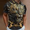 Animal Men Polo 3d Tiger&Lion Printed Ferocious Beast Men’S Clothing Summer Casual Short Sleeve Loose Oversize Shirts Senior Top