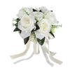 Artificial Wedding Bouquet Silk Flower Simulation Rose Bouquet for Bride Holding FlowersMilky White
