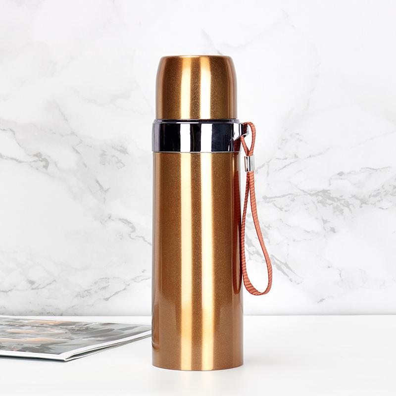 Engraving of Vacuum Stainless Steel Thermos Cup Lettering of Large-capacity Bullet Thermos Cup