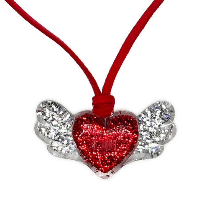 OTHER-worldly Heart Wings Pendant Necklace [Red]