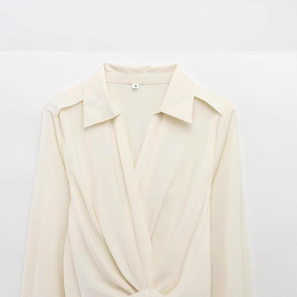 Spring 2025 European & American Women's Silk Satin Belted Dress