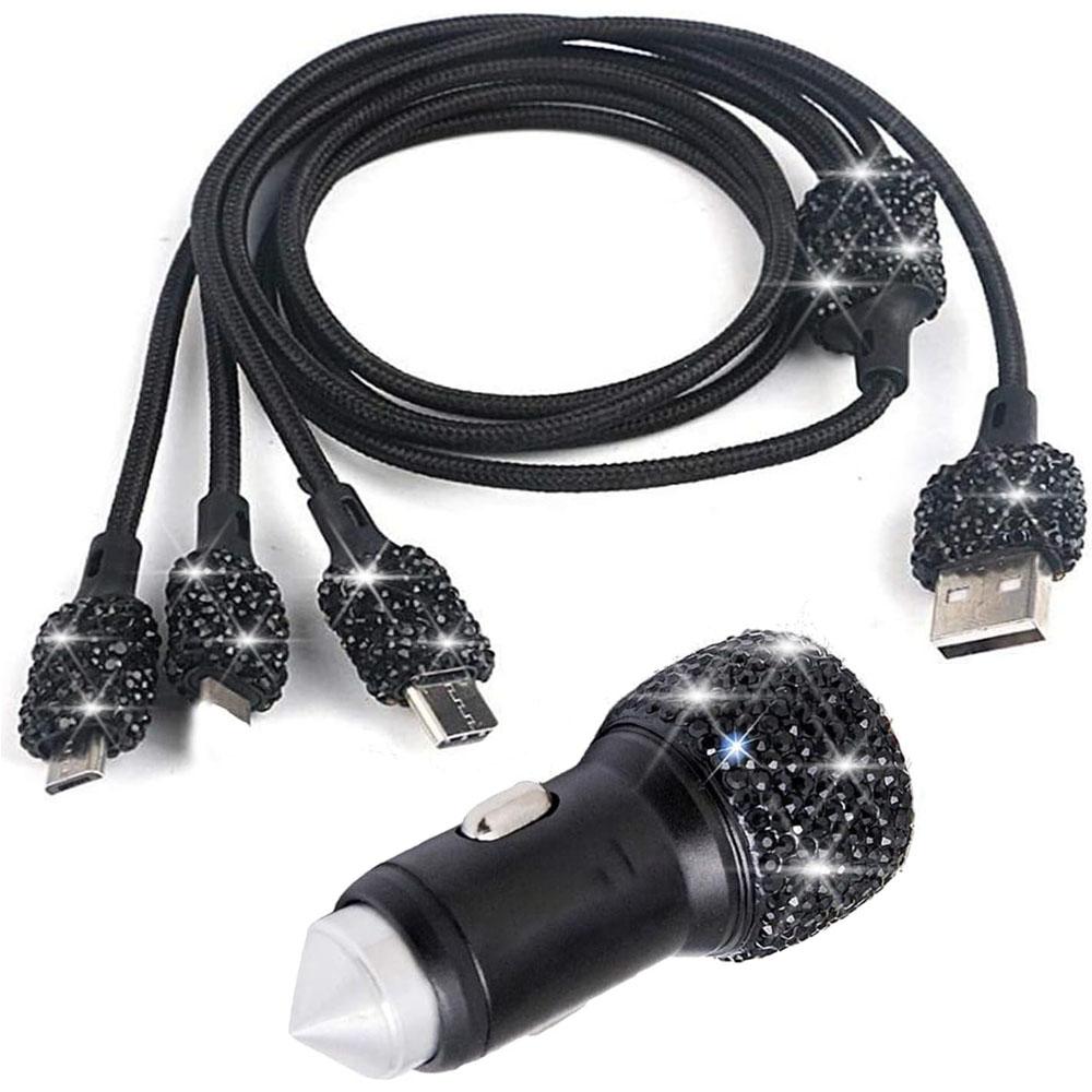 Bling Bling USB Car Charger 5V 2.1A Dual USB Port Fast Adapter Car Decor Styling Diamond Car Accessories Interior for Woman