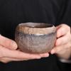 1PC Retro Coarse Pottery Master Cup Heart Meridian Cup Gilt Iron Glaze Old Rock Mud Tea Cup Jianzhan Kung Fu Tea Set Tea Cup
