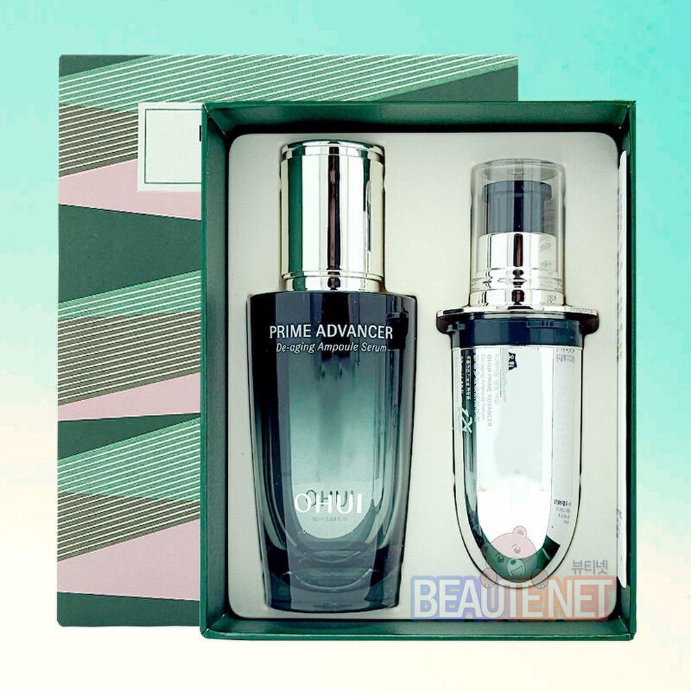 O HUI Prime Advancer De-Aging Ampoule Serum 50ml+50ml (Refill) Set