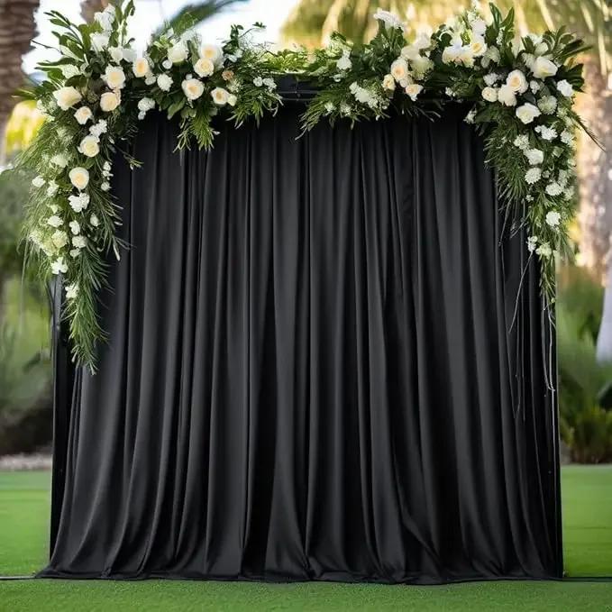 5x8/10ft Wrinkle Free White Satin Backdrop Curtains for Wedding Birthday Parties Photography Background Baby Shower Decorations