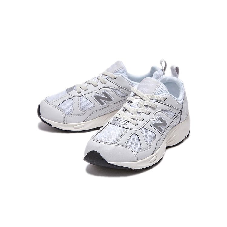 New Balance NB 878 Synthetic Leather Comfortable Durable Breathable Low Top Running Shoes Kids Running Shoes Off-White PV878KN1