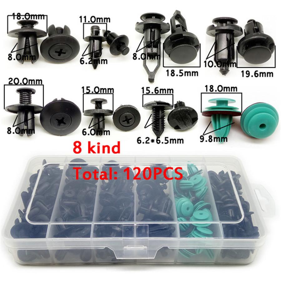 120Pcs Interior Door Trim Styling Retainer Rivet Clips Fender Panel  Bumper Door