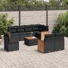 VidaXL Garden Lounge Set with Cushions 9 Pcs, Patio Sofas, Patio Furniture Set, Outdoor Furniture, Black 3227847
