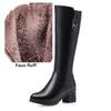 Winter Women Long Boots Genuine Leather Natural Wool Warm High Boots Women Fashion Large Size Women Riding Boots