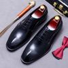 Luxury Men's Oxfords Genuine Leather Brogue Brown Lace Up Wingtip Dress Shoes for Men Office Wedding Party Formal Footwear