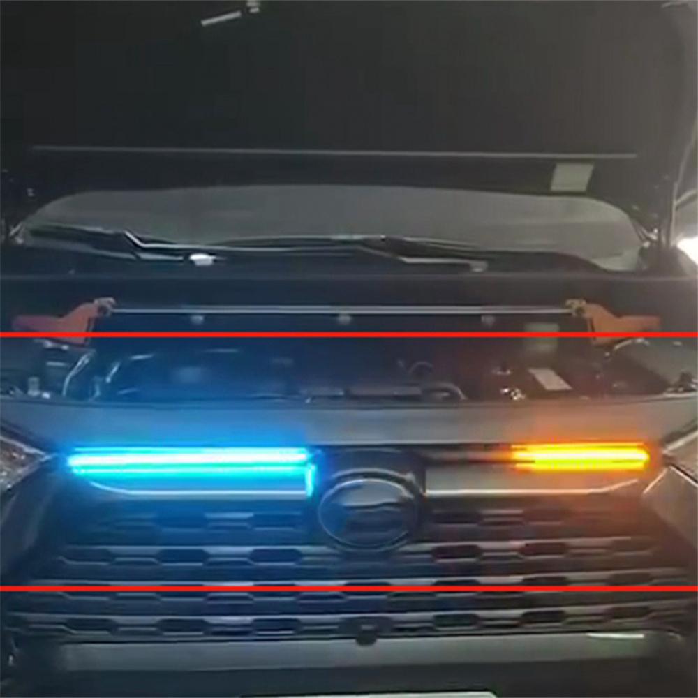Front Led Running Lights With Three Colors For Toyota Rav42019-2020 Drl Turn Signal