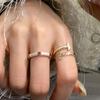 Copper Trendy Adjustable Ring For Women With Chic Geometric Style Colors And