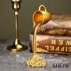 Golden Fortune Cup - Flowing Liquid Effect Lucky Decoration, Luxury Home/Office Ornament, Resin Coffee Cup, Suitable for Shelves, Tabletops