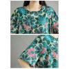 Dimanaf 2025 Summer Plus Size Dress Women Casual Vintage Shirt Dress Loose Basic Flower Printing Dress