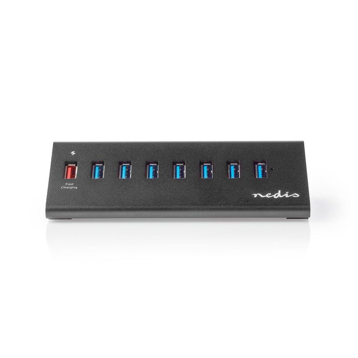 Hub USB 3.0 - Nedis - 8 Ports - Charge QC 3.0 - Noir - Hub Externe