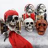 Halloween Skull Head Decor Plastic Realistic Human Skull Figurine for Graveyard Scene Haunted House Bar Home Table Decorations