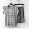 Men's New Summer Modal Pajamas Short-sleeved Shorts Striped T-shirt Comfortable Plus Size Home Service Suit Sleep Wear Men