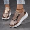 Fashion Women Shoes Bling Silver Shoes Shining Sneakers Trend Casual Breathable Sneakers