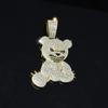 Rhinestone Pendant Necklace Bear Shape Bling Bling Necklaces New Hip Hop Necklace  For Men Women