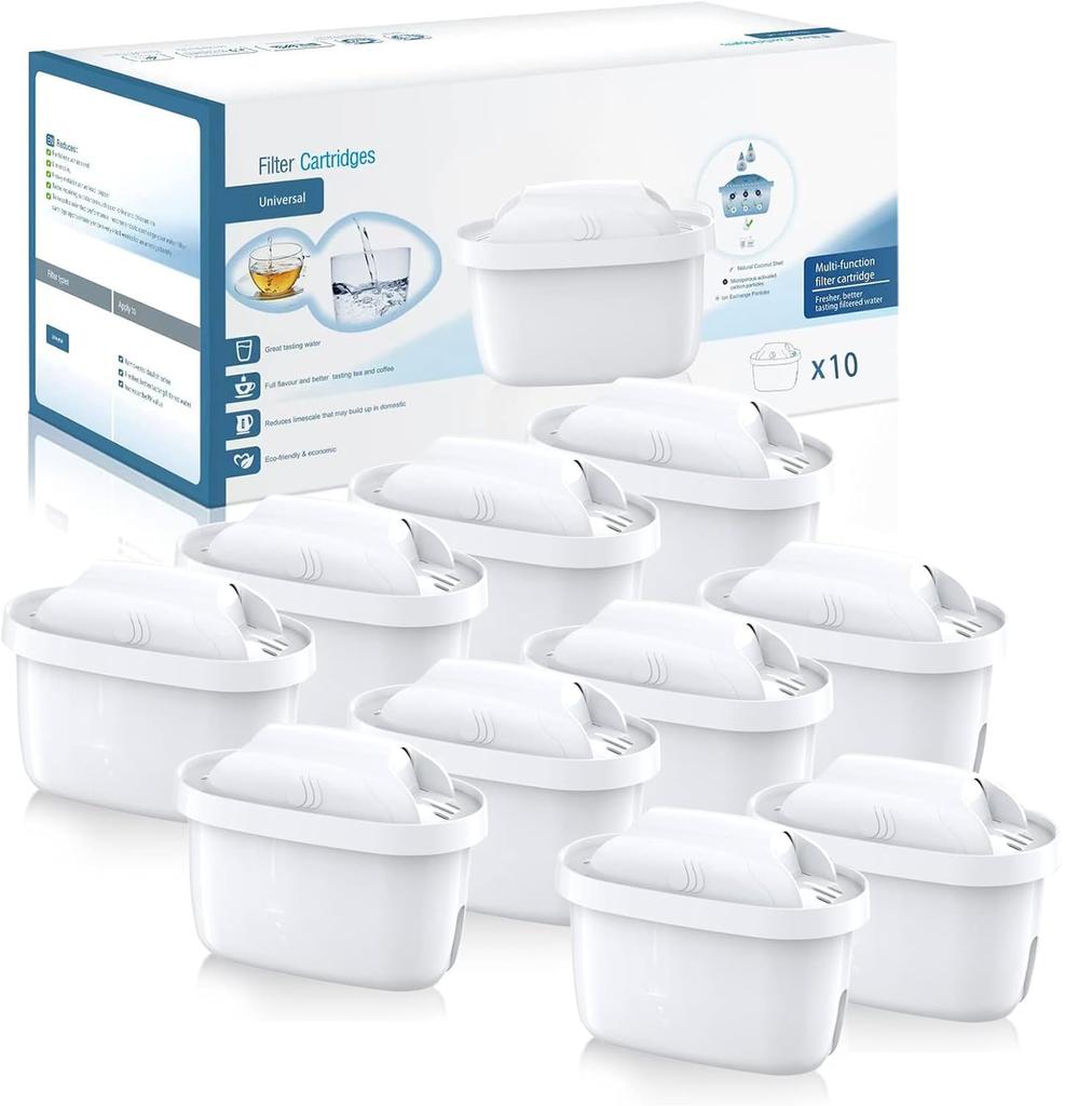 Oueemla Cartridge for Water Purifier Brita Replacement Filter Cartridge for Water High Japanese Set of 10 Pot, [BRITA MAXTRA] Purifier, Removal,
