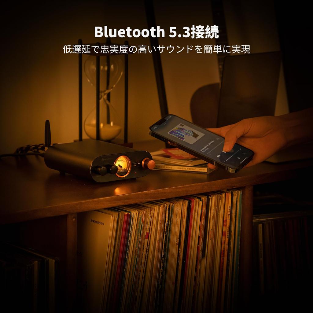 Fosi Audio MC101 Bluetooth Stereo Amplifier Home Audio Components Mini Amplifier with VU Meter for Passive Speakers 2 Channel HiFi Receiver with High