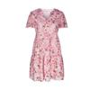 Floral Dress Women Spring Autumn V Neck Short Sleeve Loose Chic Printed S-XL