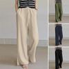 Spring and Summer New Cotton Hemp Loose Elastic Waist Women's Wide Leg Pants