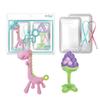 Anjou Teether 2-piece Set, Nozzle, Giraffe Pink, 3D Grape, Random Delivery (silicon Clip), 1 Set, Korean Baby Products