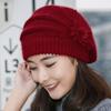 Fashion Womens Flower Knit Crochet  Hat Winter Warm Cap Beret