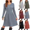 Women's Casual Long-sleeved Loose Solid-color Dress