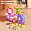 Kids Role Play Suitcase 3-in-1 Pretend Play Set with Mini Kitchen Doctor & Makeup Toys Portable Trolley Box for Girls Boys Ages 3-6