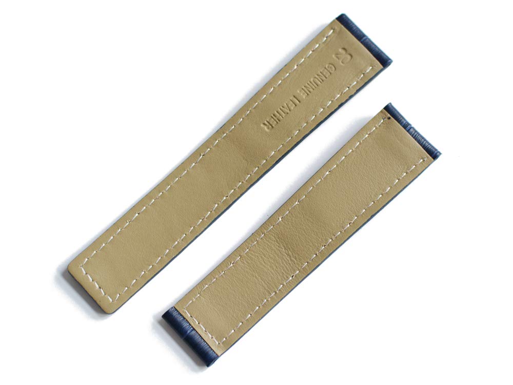 King Watch Parts Compatible with Tag Heuer For D Buckle External Product Belt Embossed Croco Night Blue [Import Original] 20/18mm