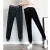 Women's Thickened Velvet Sports Pants Winter Fashion Design Warm Loose-Fitting Casual Plush  Trousers