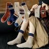 Female Autumn Winter Thickened Warm Trend Pure Color Cotton Letter Embroidery In The Tube Pile Socks