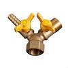3 Way Shut Off Valve Y Shaped Ball 0.79" Male Thread and Female Copper