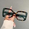 Oversized Square Glasses Women Fashion Patchwork Rim Blue Light Blocking Optical Frames Stylish Design Decor Eyewear