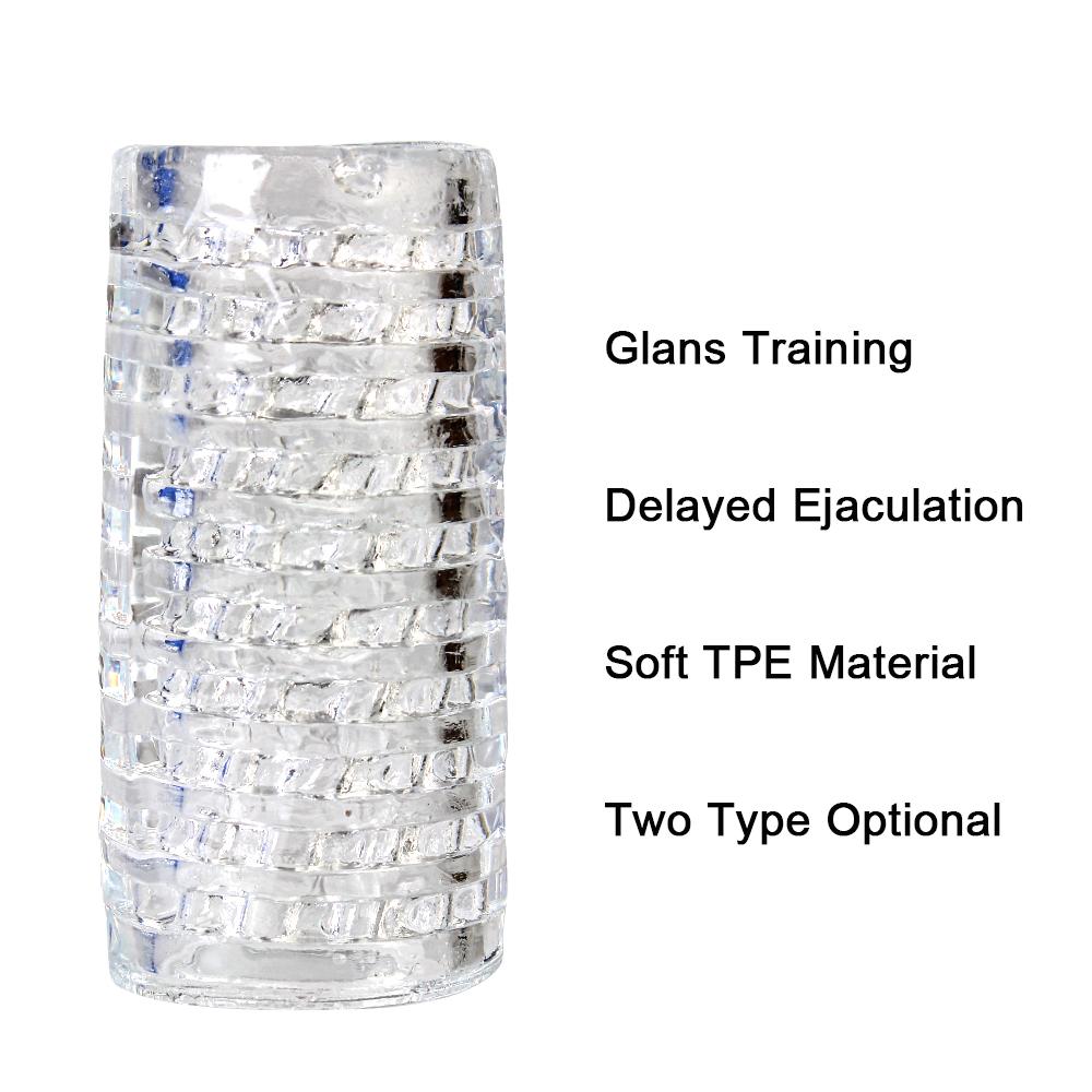 Transparent Male Masturbator Artificial Pussy Vaginal for Men 18 Glans Sucking Penis Pump Spikes Exerciser Sex Toys Erotic