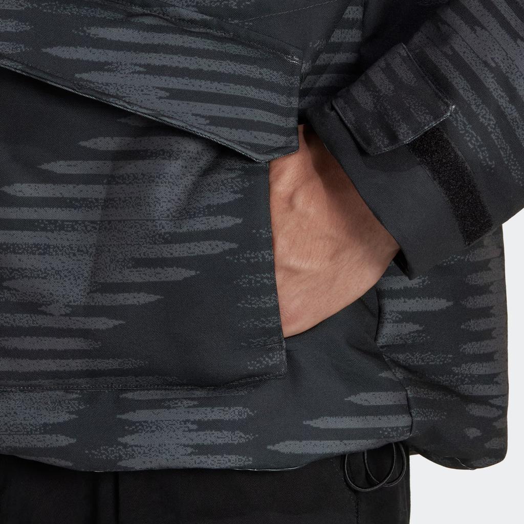 Adidas DFB Down Jacket With Hood And Zipper Men Outerwear Black Grey HF4066