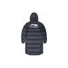 Li Ning Solid Color Hooded Zipper Logo Print Mid-Length Thick Down Jacket Men Outerwear Black AYMS197-1