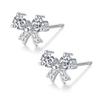 TALONIA Earrings Ladies Earrings Compatible with Metal Allergies Leave It On Zircon Ribbon Earrings Pure Silver Earrings Platinum Plated Popularity
