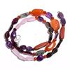 Natural Carnelian Amethyst Garnet Gemstone Mix Smooth Beads Necklace 17" UB-4208 UB-4208