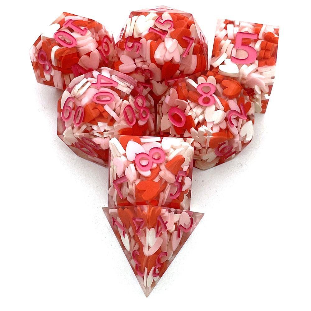 7Pcs/Set Creative Resin For D&d DND Polyhedral Dices Dice Set Table Games Accessory