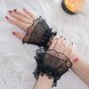 Lace Trim Double Layer Tulle Arm Sleeves Elegant Wedding Party Photography Accessory