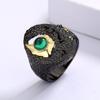 Unique Ring for Women Black Hollow Ring Inlaid with Green Zircon Jewelry Creative Women's Wedding Ring Wedding Ring