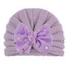 Solid Baby Cotton  Cute Bear Ear Bowknot Turban Hats Sweet Soft 0-4T Elastic Caps for Newborn Baby Boy Girls Headwraps