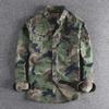Men's Camouflage Military Workwear Shirt - Long Sleeves, Double Pockets, Casual Style