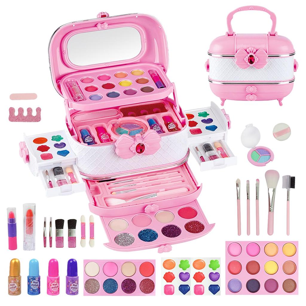 Opard Super Pink Makeup Set for Perfect Birthday Gift for Ages and Includes a Nail Nail Makeup and a Storage Cute! Girls, 3, 4, 5, 6, 7, 8, 9, 10.
