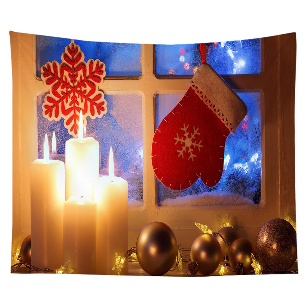 Christmas Decoration Tapestry Snowflake Santa Claus Room Decoration Fireplace Tapestry Gift Christmas Wall Decoration Home