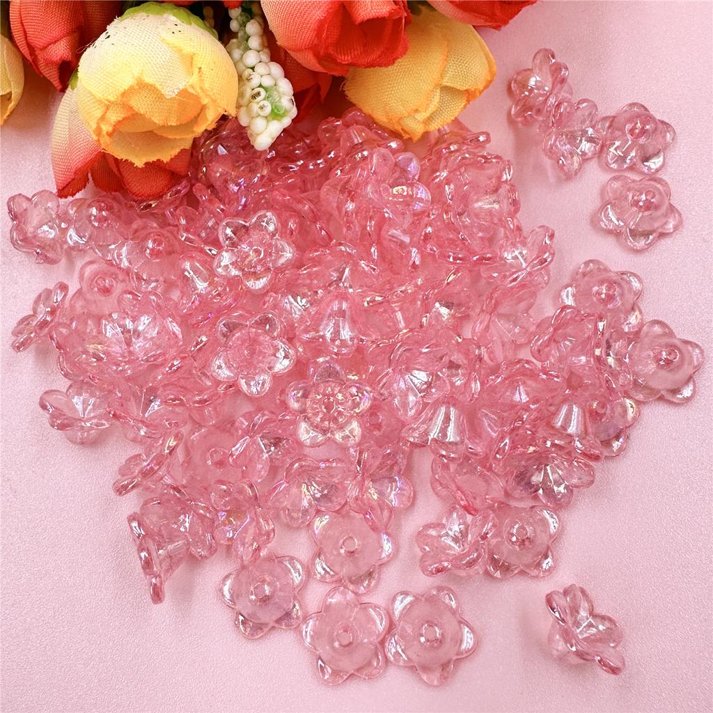 Home Party Supplies 12*6.8mm Beading Neclace Bracelet Handcrafted Loose Beads DIY Flower Jewelry Making Acrylic Beads Caps Morning Glory Earrings