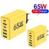 Зарядное устройство USB Type C, 65 Вт, 6 портов, PD Type C, настенный адаптер для быстрой зарядки для iPhone 13, 14, 15, мобильного телефона Samsung Xiaomi Huawe